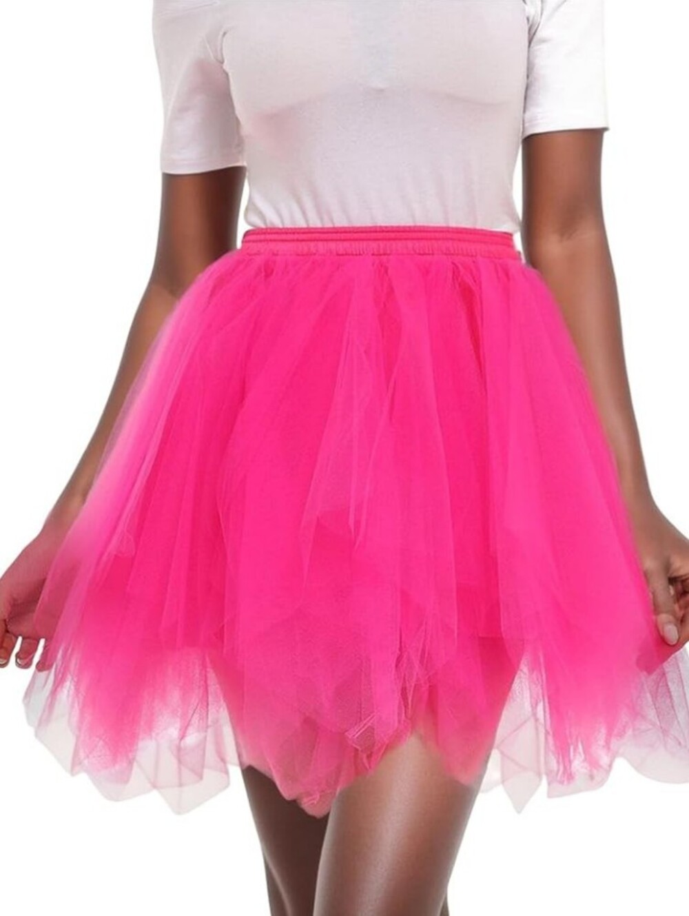 Women's Hot Pink Tulle Skirt - Flared Ballet Style - Picture 3 of 4